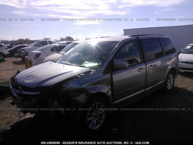 2C4RDGCGXGR334498 - 2016 DODGE GRAND CARAVAN SXT SILVER photo 2