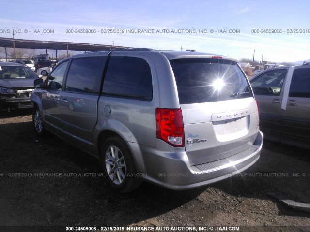 2C4RDGCGXGR334498 - 2016 DODGE GRAND CARAVAN SXT SILVER photo 3