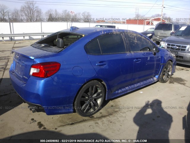 JF1VA1J62G9830261 - 2016 SUBARU WRX LIMITED BLUE photo 4