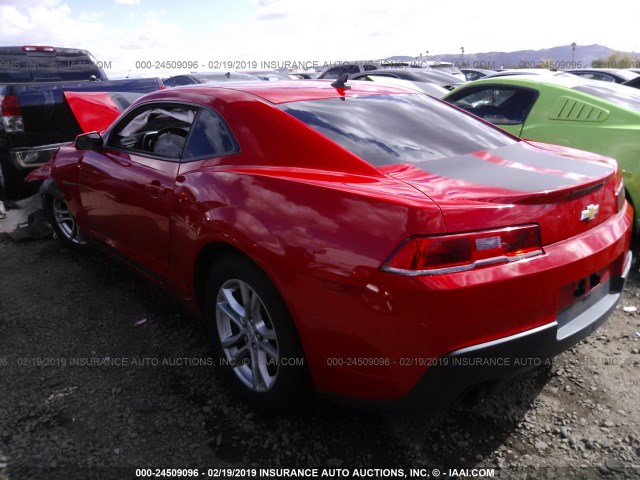 2G1FA1E3XE9318665 - 2014 CHEVROLET CAMARO LS RED photo 3