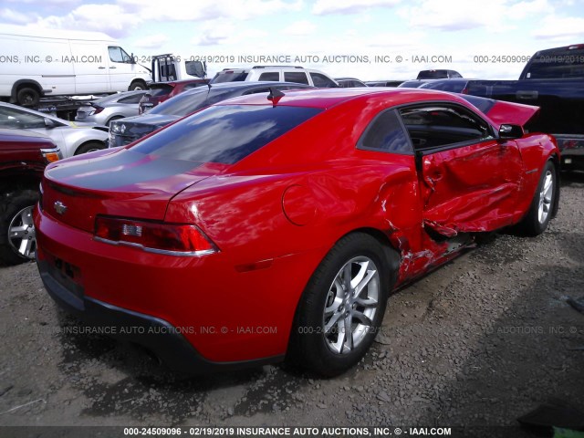 2G1FA1E3XE9318665 - 2014 CHEVROLET CAMARO LS RED photo 4