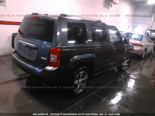 1C4NJRFB9HD128399 - 2017 JEEP PATRIOT LATITUDE GRAY photo 4