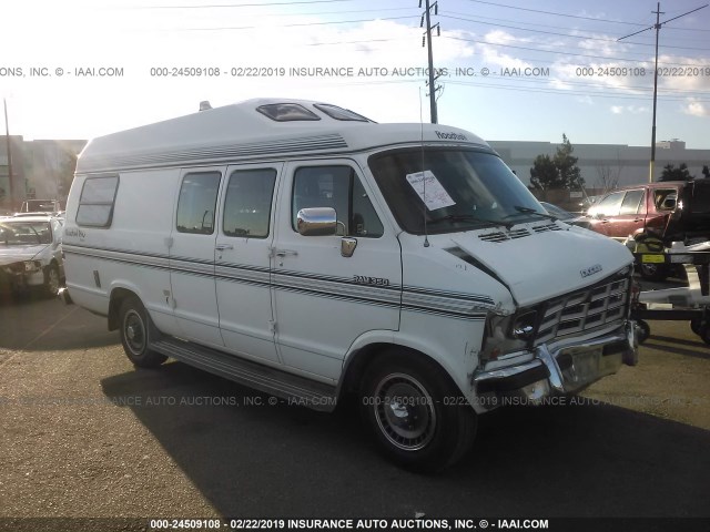 2B6JB31Y5NK154962 - 1992 DODGE RAM VAN B350 WHITE photo 1