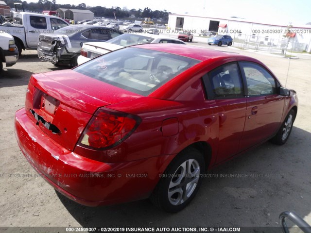 1G8AW12F14Z133579 - 2004 SATURN ION LEVEL 3 RED photo 4