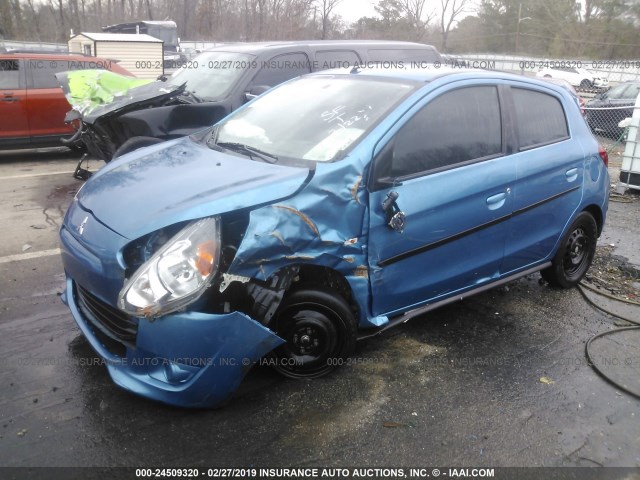 ML32A3HJ0EH026162 - 2014 MITSUBISHI MIRAGE DE BLUE photo 2