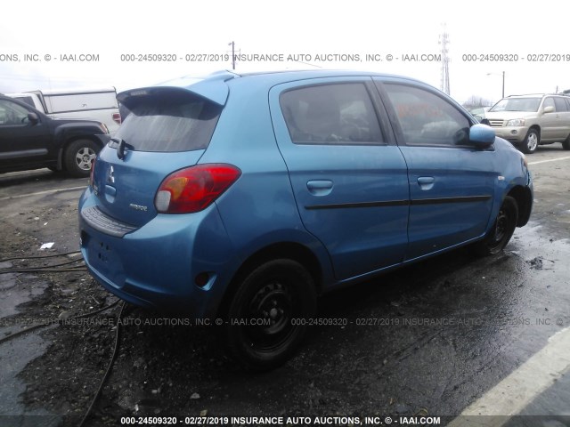 ML32A3HJ0EH026162 - 2014 MITSUBISHI MIRAGE DE BLUE photo 4