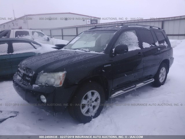 JTEHF21A820074026 - 2002 TOYOTA HIGHLANDER LIMITED BLACK photo 2