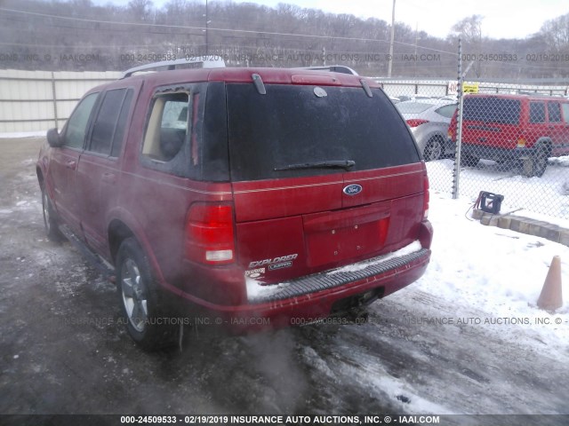 1FMDU75K04UB25633 - 2004 FORD EXPLORER LIMITED RED photo 3