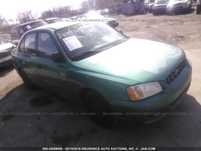 KMHCG45G2YU065146 - 2000 HYUNDAI ACCENT GL GREEN photo 1