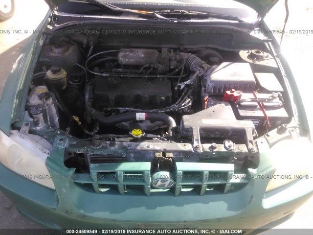 KMHCG45G2YU065146 - 2000 HYUNDAI ACCENT GL GREEN photo 10