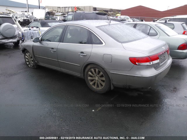 KMHFC46D49A357252 - 2009 HYUNDAI AZERA GLS GRAY photo 3