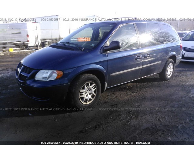 2D4GP34L73R115837 - 2003 DODGE GRAND CARAVAN EL Dark Blue photo 2