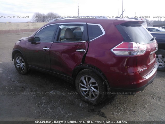 5N1AT2MV2FC771821 - 2015 NISSAN ROGUE S/SL/SV RED photo 3