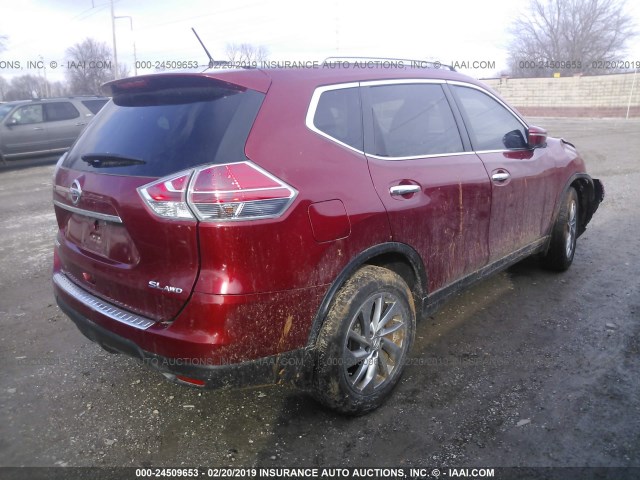 5N1AT2MV2FC771821 - 2015 NISSAN ROGUE S/SL/SV RED photo 4