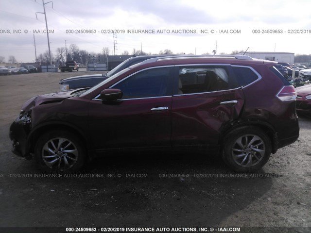 5N1AT2MV2FC771821 - 2015 NISSAN ROGUE S/SL/SV RED photo 6