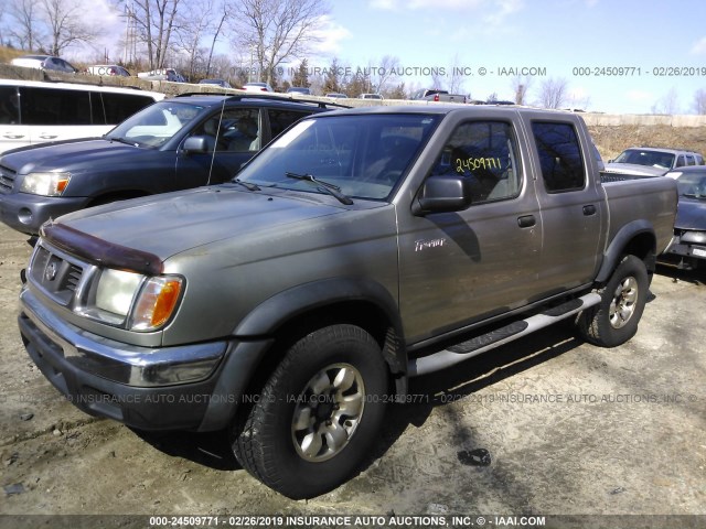 1N6ED27T0YC375447 - 2000 NISSAN FRONTIER CREW CAB XE/CREW CAB SE GOLD photo 2