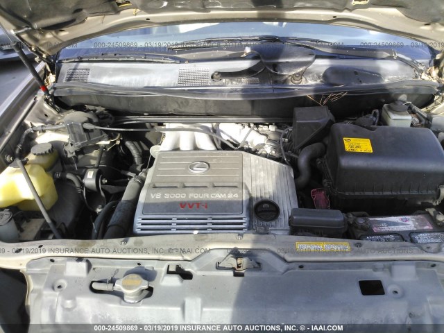 JT6HF10UXX0027203 - 1999 LEXUS RX 300 GOLD photo 10