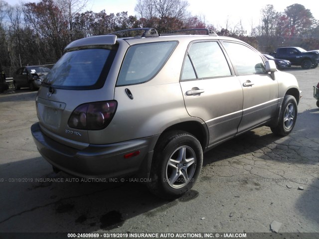 JT6HF10UXX0027203 - 1999 LEXUS RX 300 GOLD photo 4