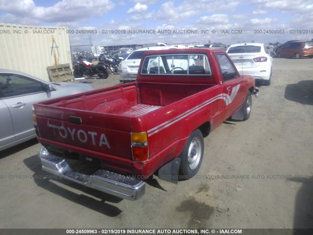 JT4RN50A2J5118621 - 1988 TOYOTA PICKUP 1/2 TON RN50 RED photo 4