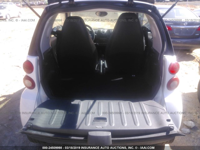 WMEEJ31X19K230259 - 2009 SMART FORTWO PURE/PASSION WHITE photo 8