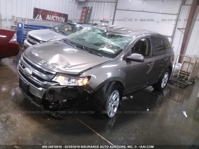 2FMDK3JCXCBA27114 - 2012 FORD EDGE SEL GRAY photo 2