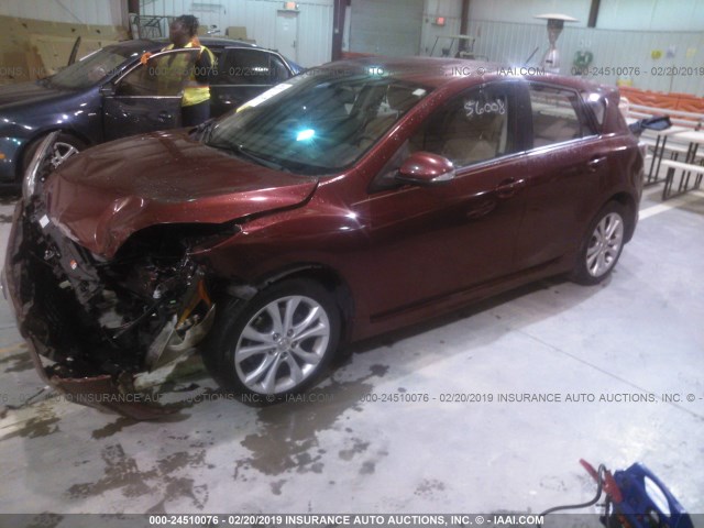 JM1BL1H5XA1228444 - 2010 MAZDA 3 S MAROON photo 2