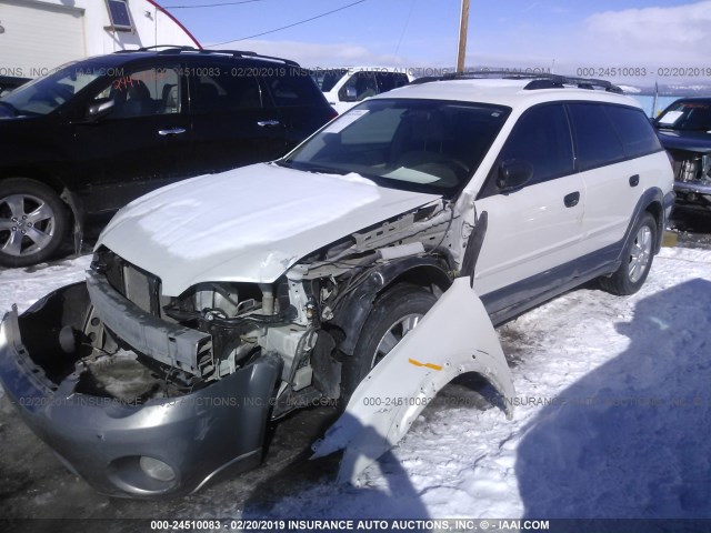 4S4BP61C257363023 - 2005 SUBARU LEGACY OUTBACK 2.5I WHITE photo 2