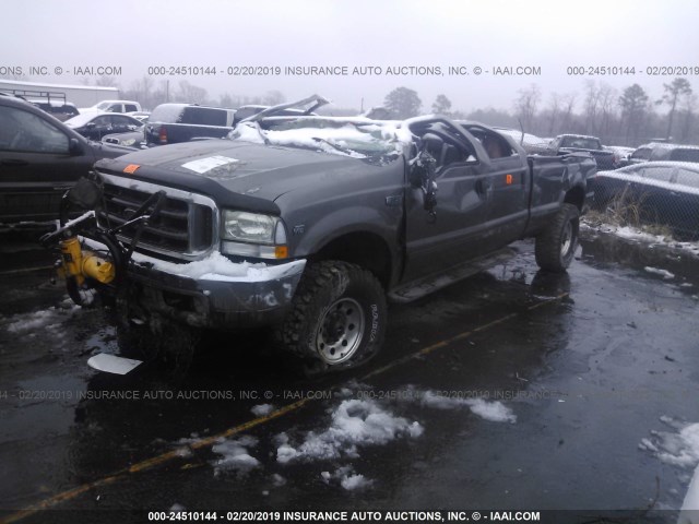 1FTSW31S52EC33709 - 2002 FORD F350 SRW SUPER DUTY GRAY photo 2