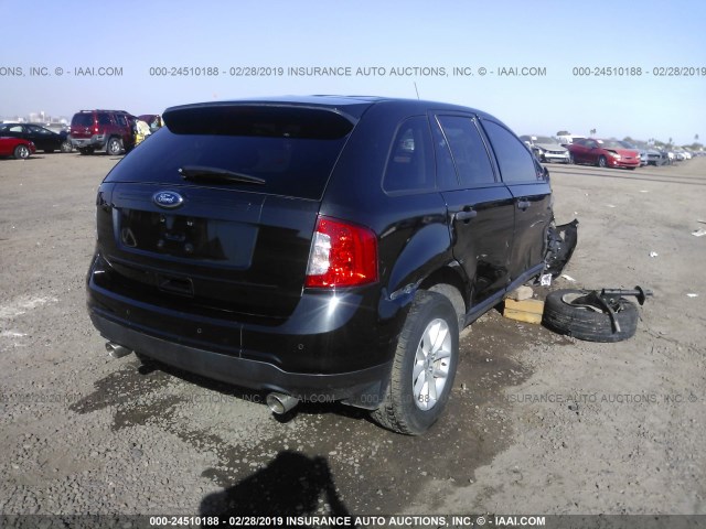 2FMDK3GC1EBB24339 - 2014 FORD EDGE SE BLACK photo 4