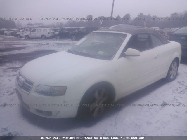 WAUAC48H25K013421 - 2005 AUDI A4 1.8 CABRIOLET WHITE photo 2