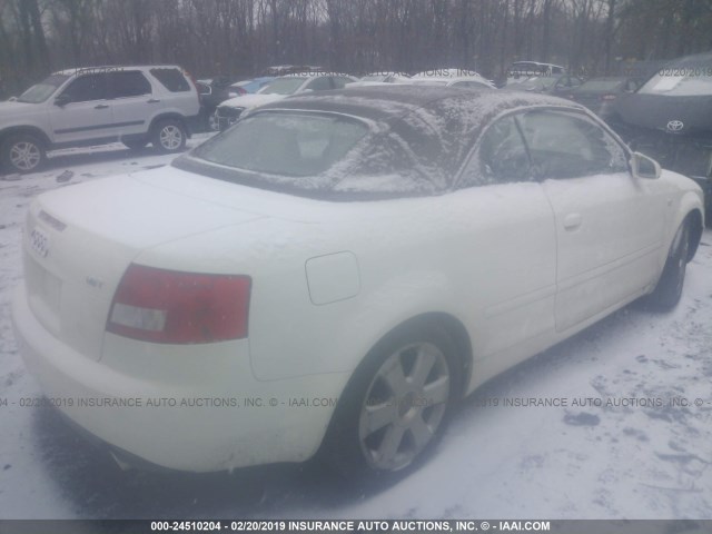 WAUAC48H25K013421 - 2005 AUDI A4 1.8 CABRIOLET WHITE photo 4