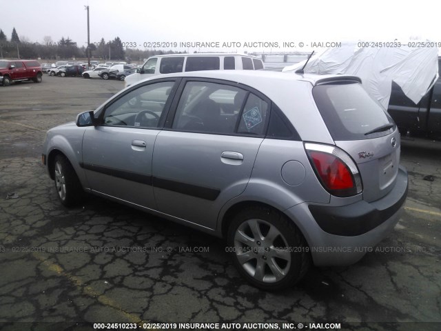 KNADE163776233095 - 2007 KIA RIO 5 SX SILVER photo 3