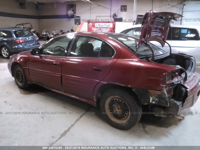 1G2NF52FX2C280194 - 2002 PONTIAC GRAND AM SE1 BURGUNDY photo 3