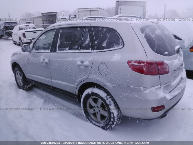 5NMSG73D17H105278 - 2007 HYUNDAI SANTA FE GLS SILVER photo 3