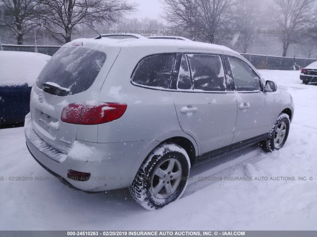 5NMSG73D17H105278 - 2007 HYUNDAI SANTA FE GLS SILVER photo 4