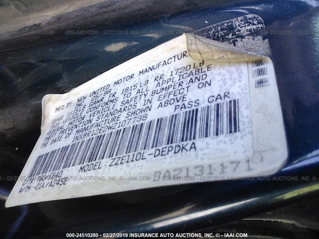 1NXBR12E2WZ107738 - 1998 TOYOTA COROLLA VE/CE/LE 绿色 照片 9