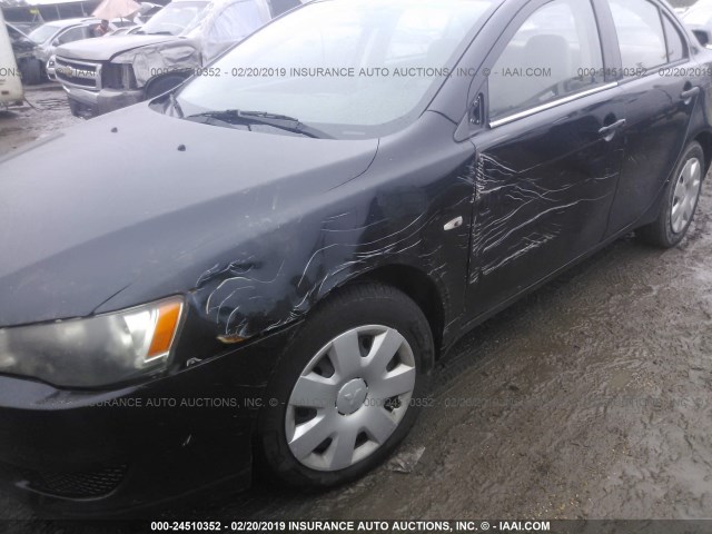 JA3AU16U58U035273 - 2008 MITSUBISHI LANCER DE BLACK photo 6