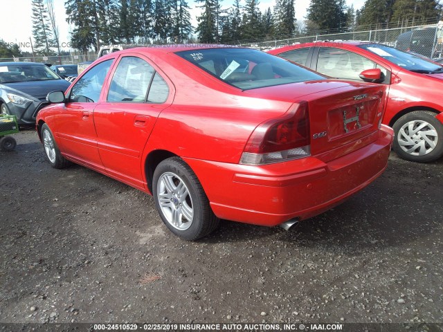 YV1RS592672617494 - 2007 VOLVO S60 2.5T RED photo 3