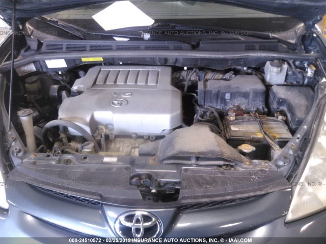 5TDZK23C57S007312 - 2007 TOYOTA SIENNA CE/LE GRAY photo 10