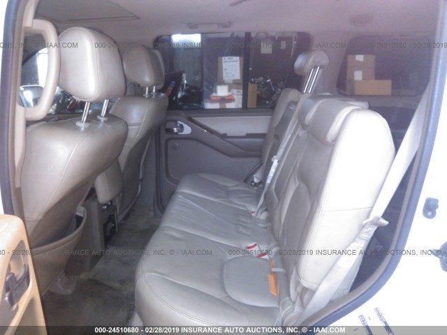 5N1AR18U45C772462 - 2005 NISSAN PATHFINDER LE/SE/XE WHITE photo 8