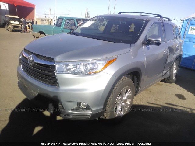 5TDZKRFH0GS183894 - 2016 TOYOTA HIGHLANDER LE/LE PLUS ვერცხლისფერი ფოტო 2