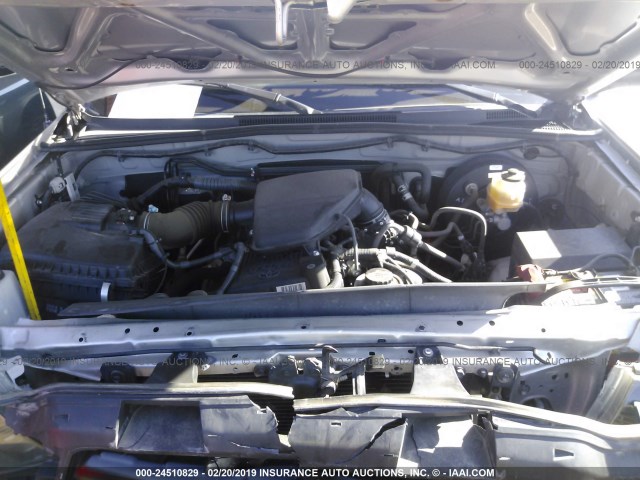 5TETX4CN9AZ690033 - 2010 TOYOTA TACOMA ACCESS CAB ვერცხლისფერი ფოტო 10