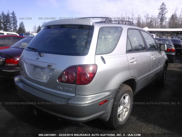 JT6HF10U5X0058276 - 1999 LEXUS RX 300 SILVER photo 4