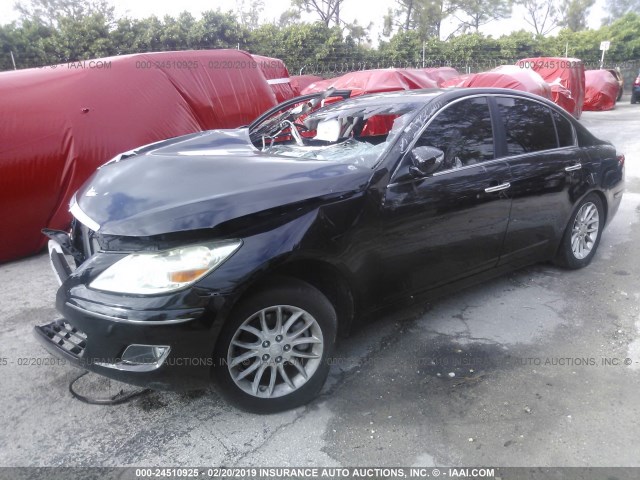 KMHGC46E69U033733 - 2009 HYUNDAI GENESIS 3.8L BLACK photo 2