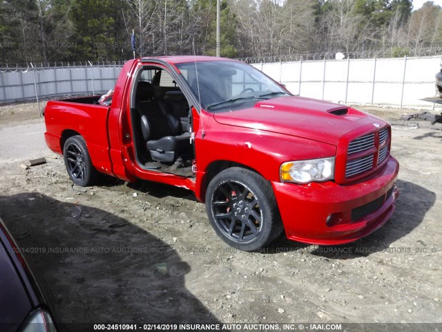 3D7HA16H74G167224 - 2004 DODGE RAM SRT10 RED photo 1