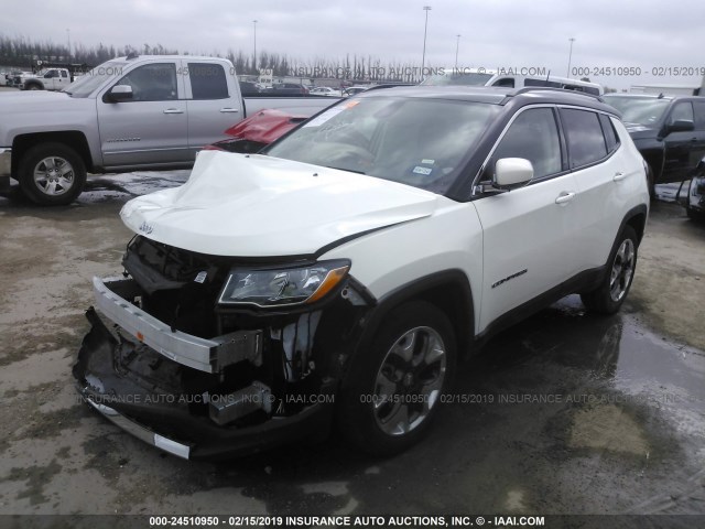 3C4NJCCB7KT637894 - 2019 JEEP COMPASS LIMITED WHITE photo 2