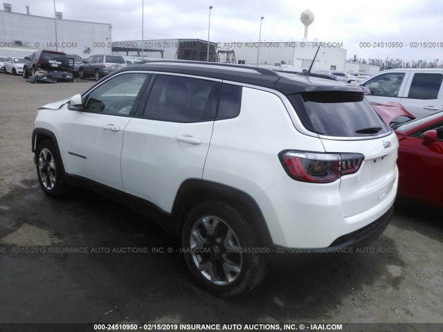 3C4NJCCB7KT637894 - 2019 JEEP COMPASS LIMITED WHITE photo 3