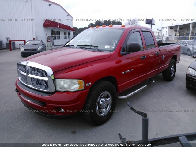 3D3KR28D85G700084 - 2005 DODGE RAM 2500 ST/SLT RED photo 2