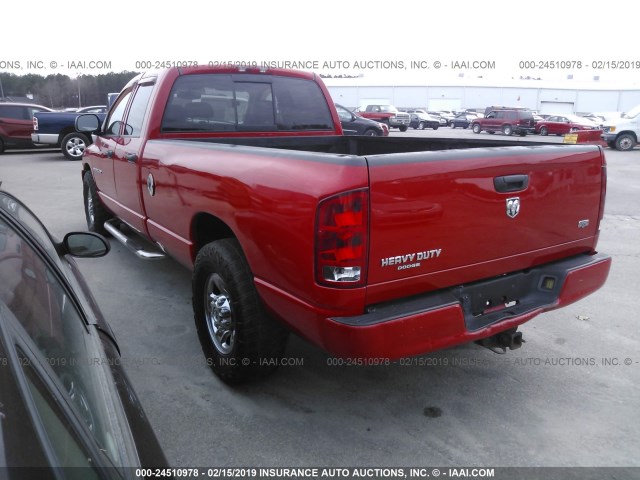 3D3KR28D85G700084 - 2005 DODGE RAM 2500 ST/SLT RED photo 3