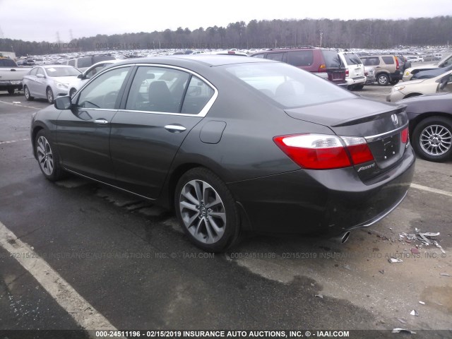 1HGCR2F5XDA034241 - 2013 HONDA ACCORD SPORT GRAY photo 3